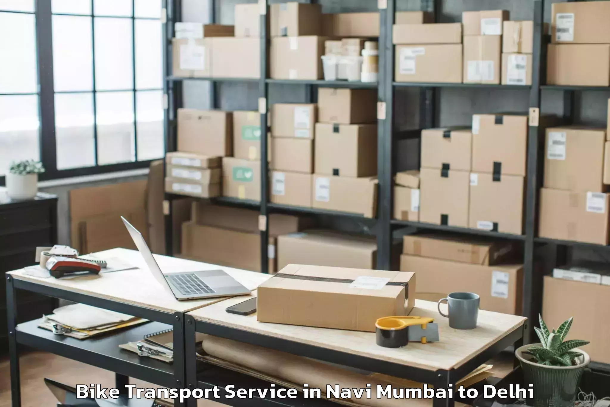 Hassle-Free Navi Mumbai to Dlf Emporio Mall Bike Transport